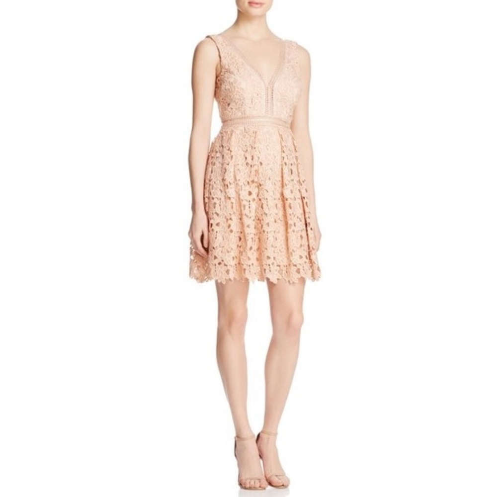Aqua Crochet Lace Empire Waist Dress